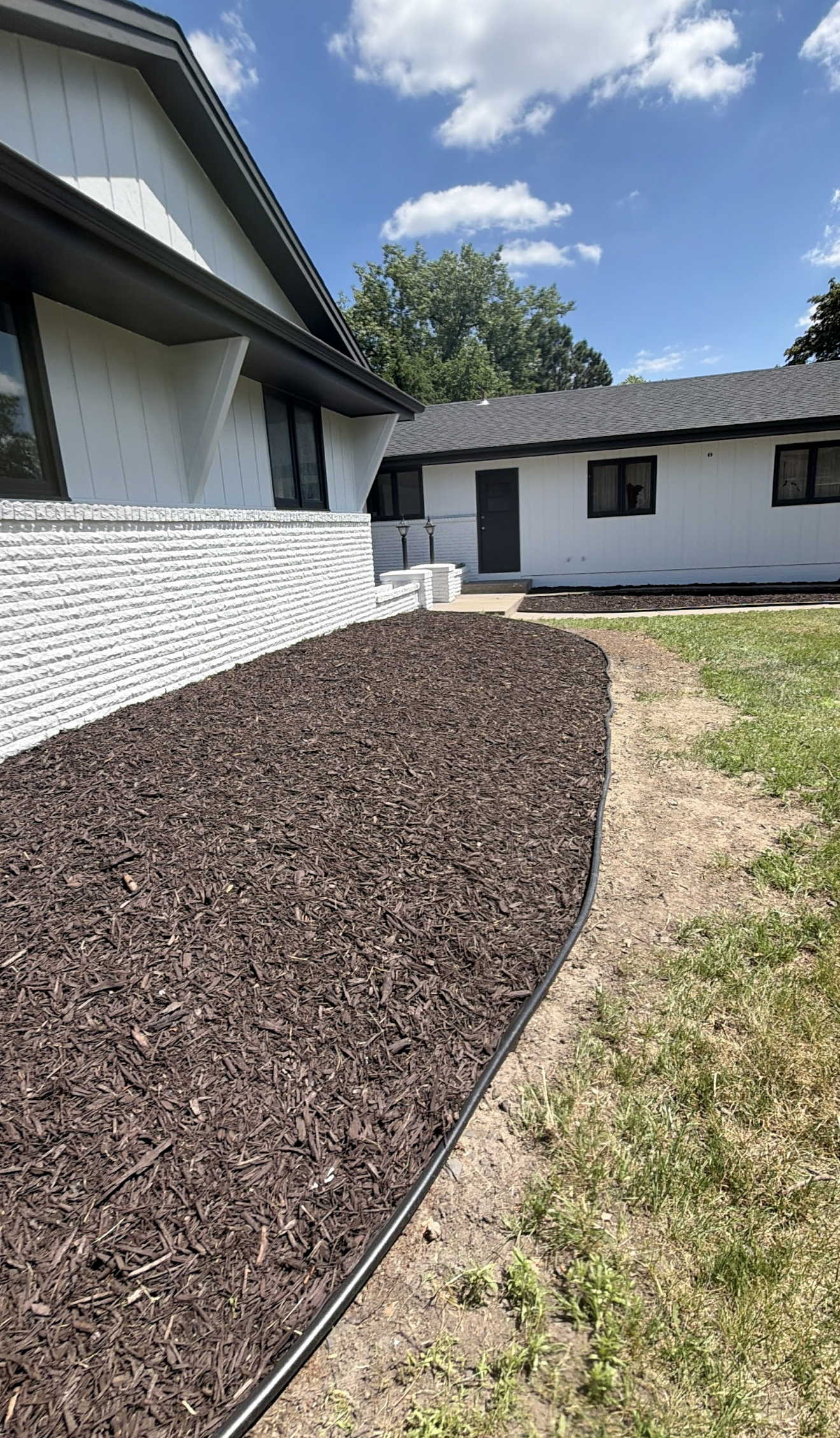 Fresh Mulch Bed Installation